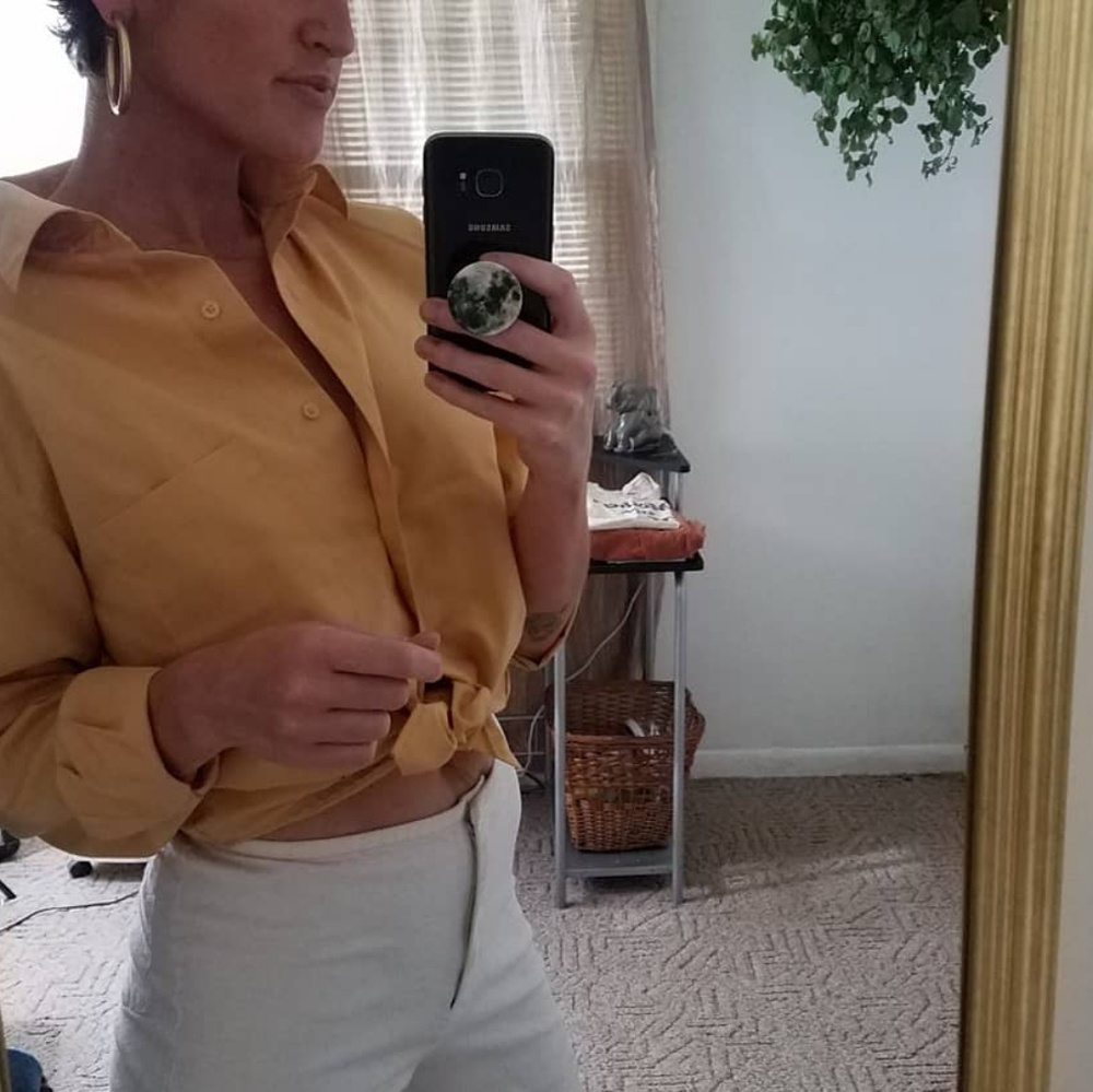Gold Button down top